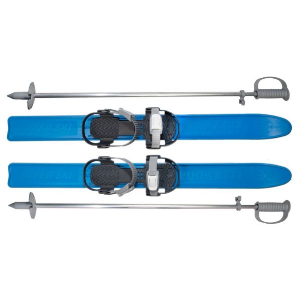 Комплект беговых лыж Vuokatti Super Ski с насечками Blue, 75/75